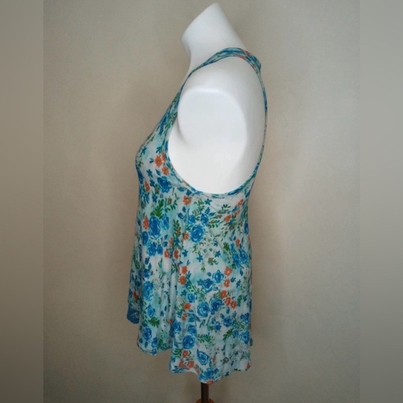 Mudd Floral Racerback Tank Top with Lace Trim Size Small - Picture 2 of 9